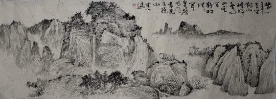 周德昆--出门常见水潺潺（150x50cm）.JPG